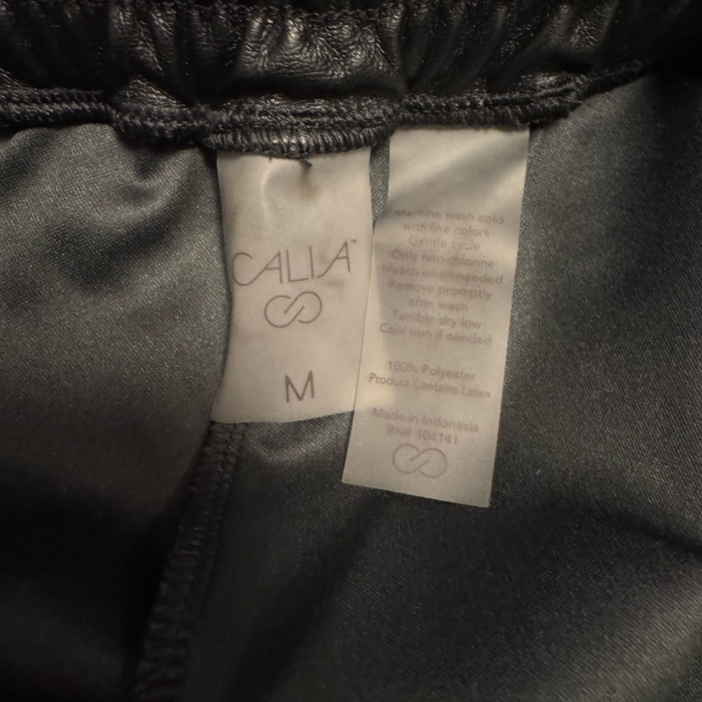 CALIA by Carrie Underwood Faux Leather Joggers in Black - Picture 3 of 3